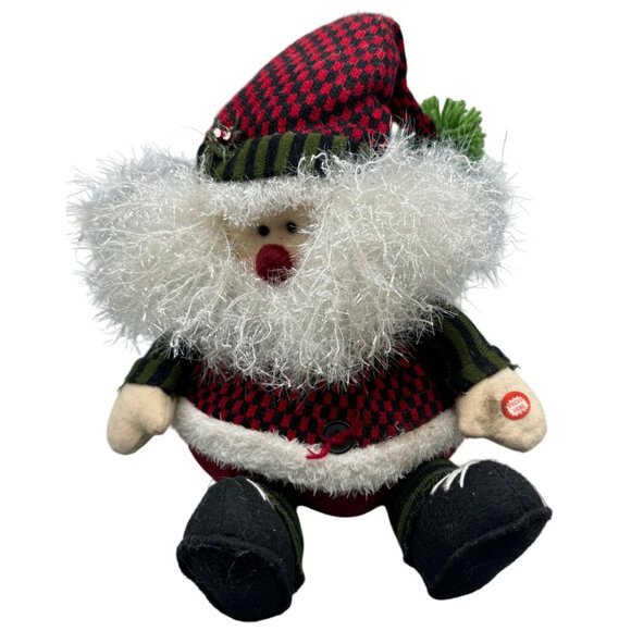 Christmas Holiday Santa Claus Plush Doll with Sound 11" Tall Used READ - Picture 1 of 9